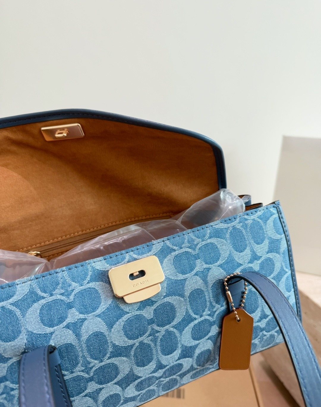 Coach Bridget Rounded-Flap Baguette Shoulder Bag — detail