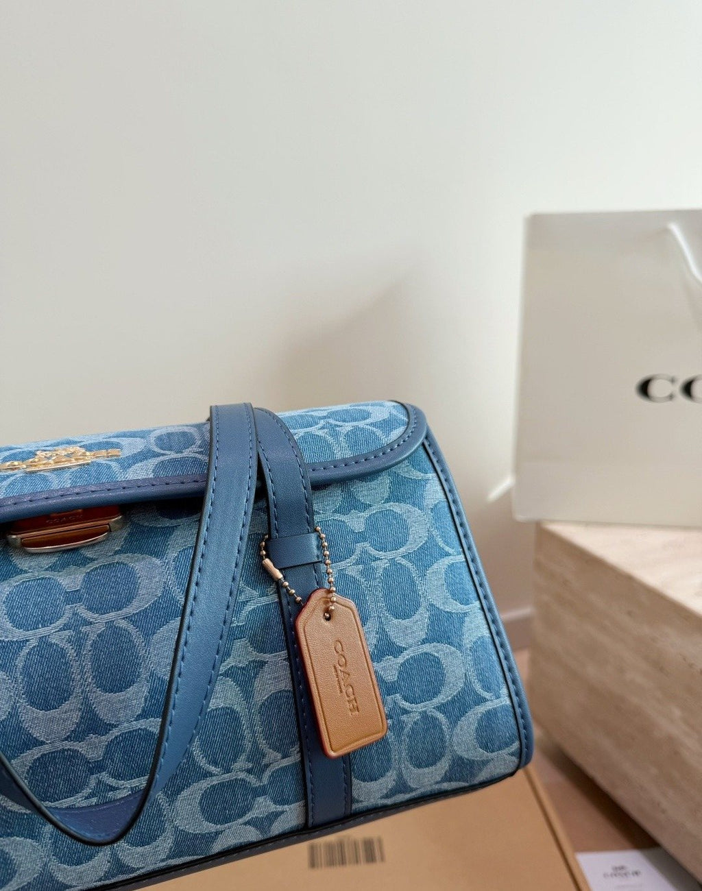 Coach Bridget Rounded-Flap Baguette Shoulder Bag — detail
