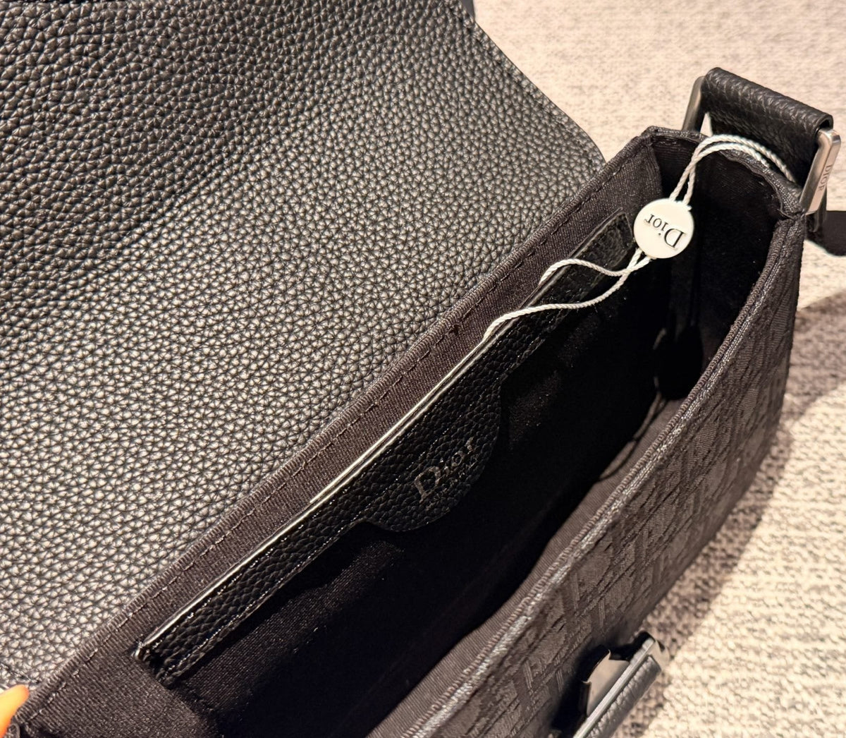 Dior Saddle Crossbody Bag with Curved Flap — detail