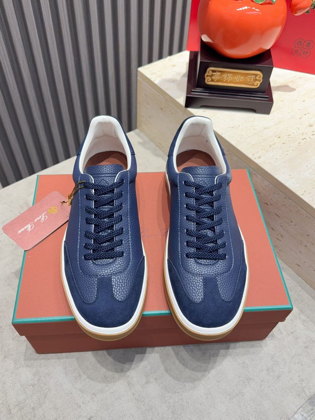 Paneled Low-Top Lace-Up Sneakers — front