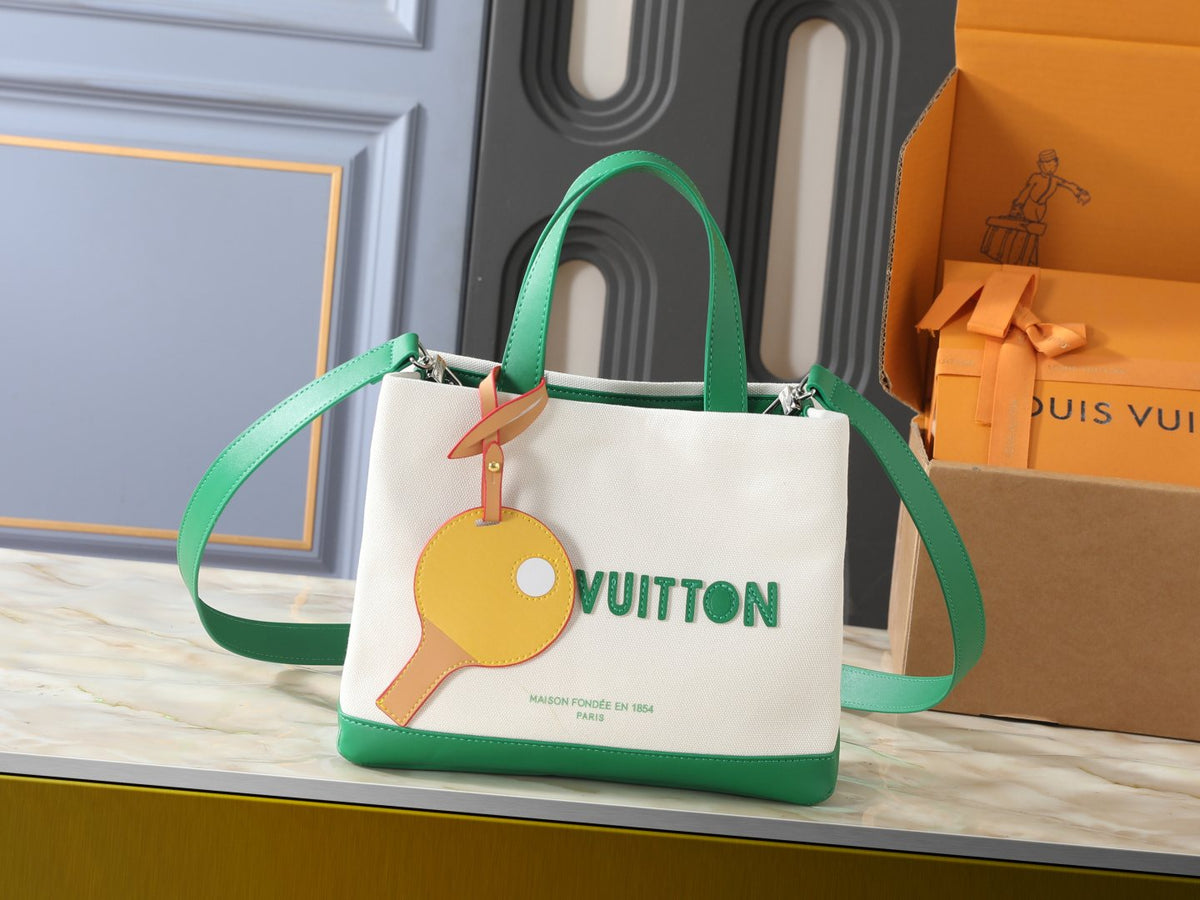 Louis Vuitton Shopper Tote with Green Trim — hero