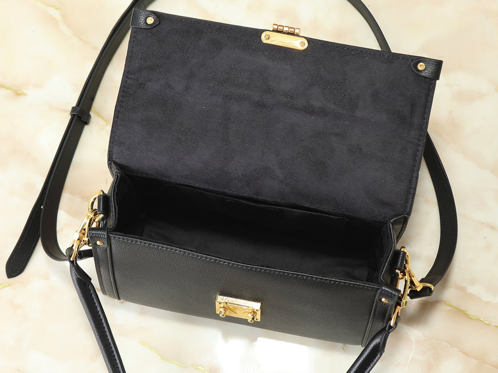 Louis Vuitton Gold-Clasp Flap Top-Handle Bag — detail
