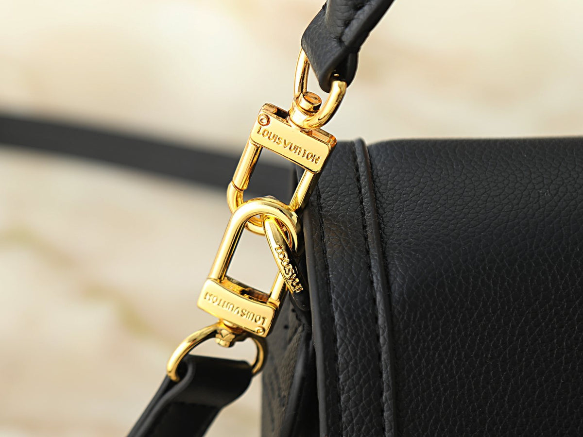 Louis Vuitton Gold-Clasp Flap Top-Handle Bag — detail