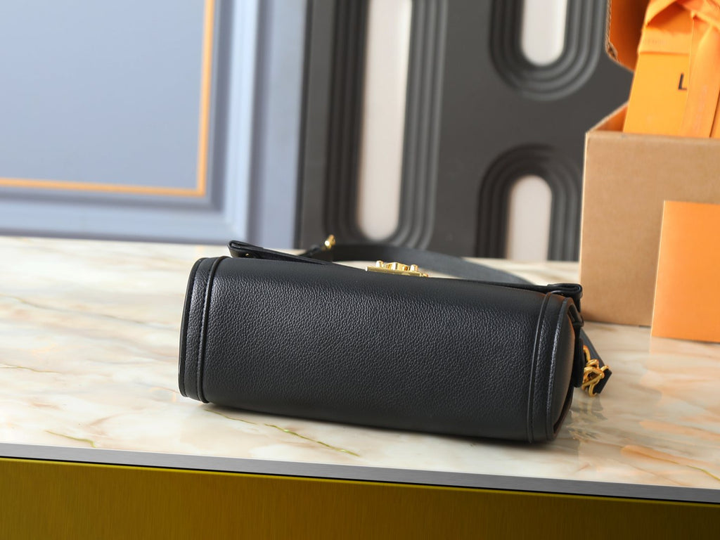 Louis Vuitton Gold-Clasp Flap Top-Handle Bag — detail
