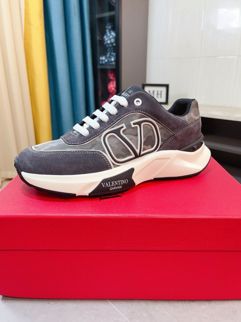 Valentino Paneled Low-Top Sneakers — front
