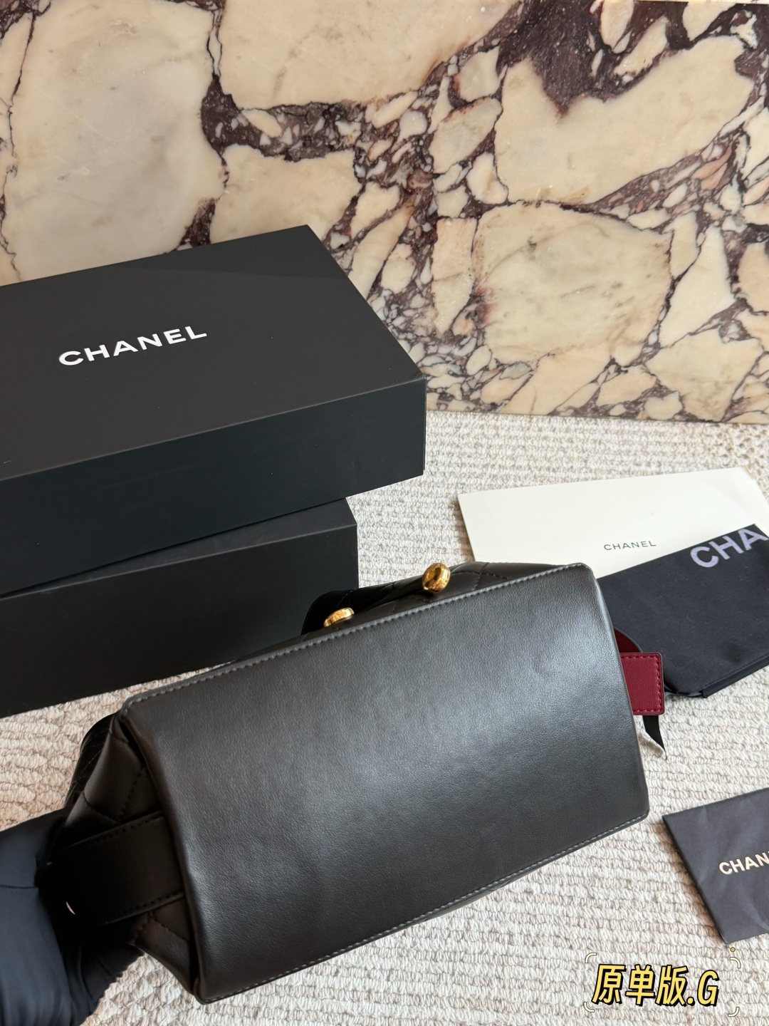 Chanel Diamond-Quilted Drawstring Bucket Bag — front