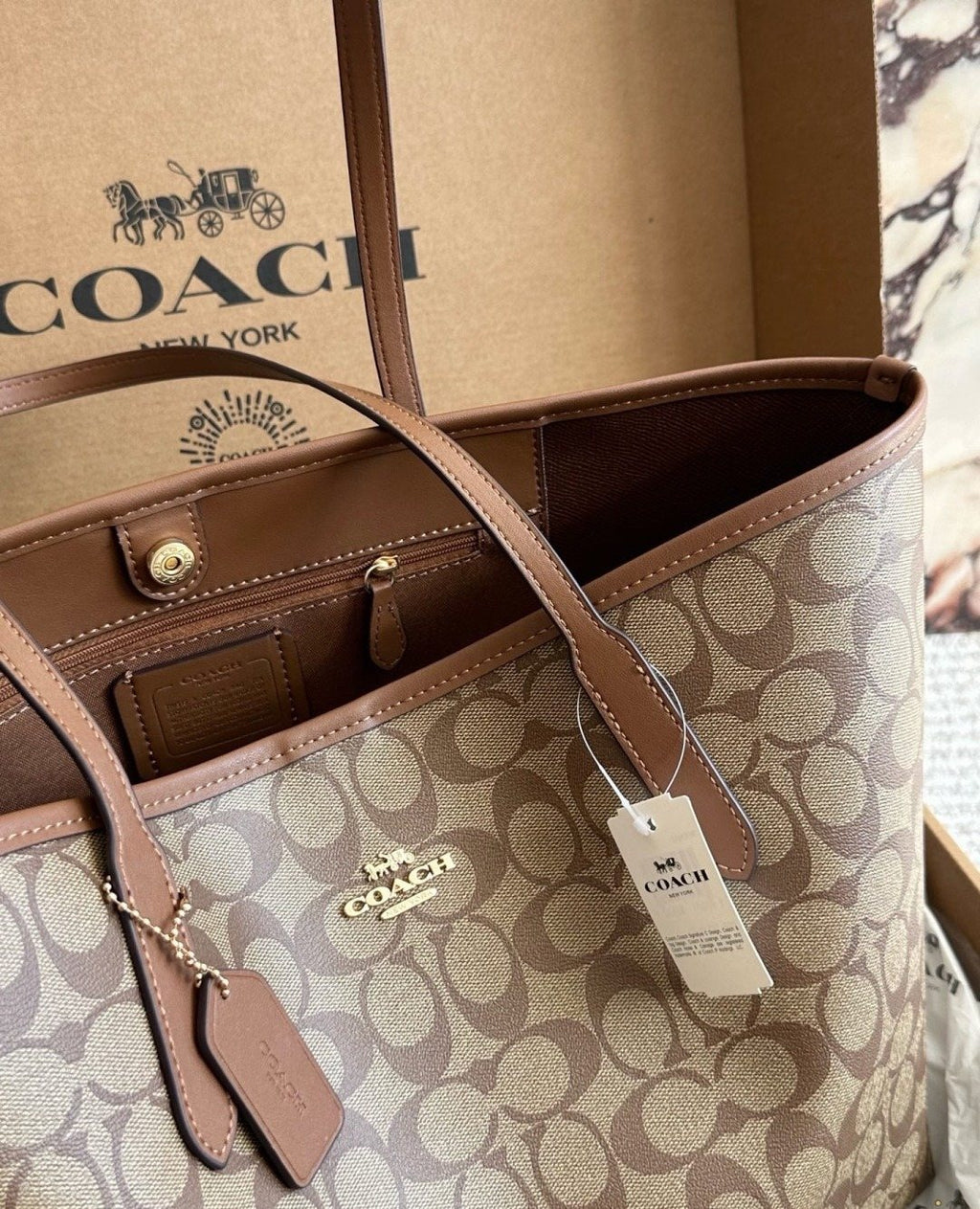 Coach City Signature Tote Bag — detail