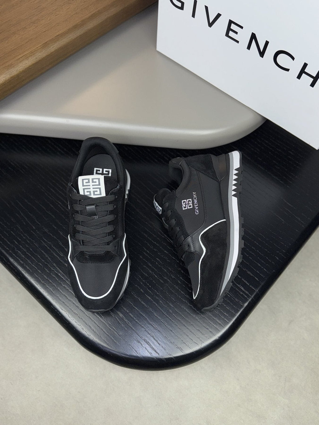 Givenchy Contrast-Trim Lace-Up Sneakers — front