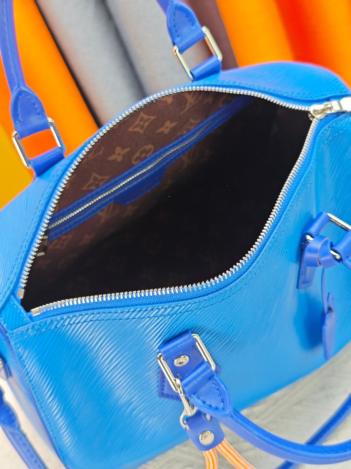 Louis Vuitton Speedy Soft Epi Leather Satchel — detail