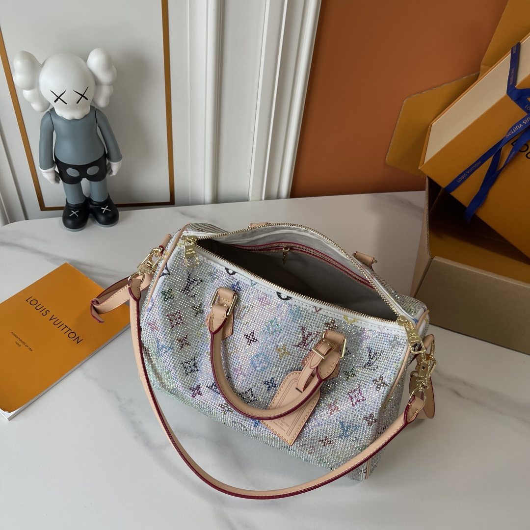 Louis Vuitton Speedy Bandoulière Crystal-Embellished Boston Bag — detail