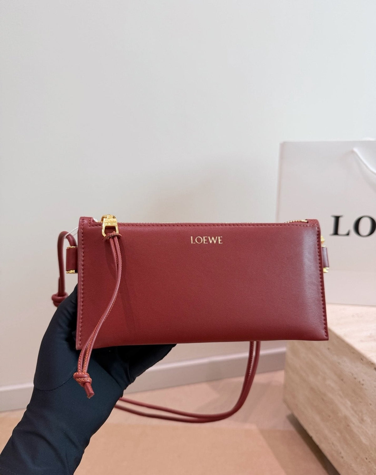 LOEWE Rectangular Zip-Top Clutch Bag — model