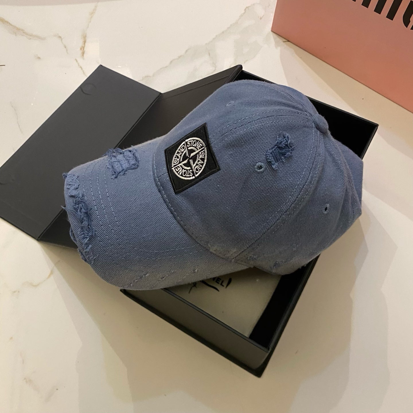 Stone Island Distressed Washed Baseball Cap