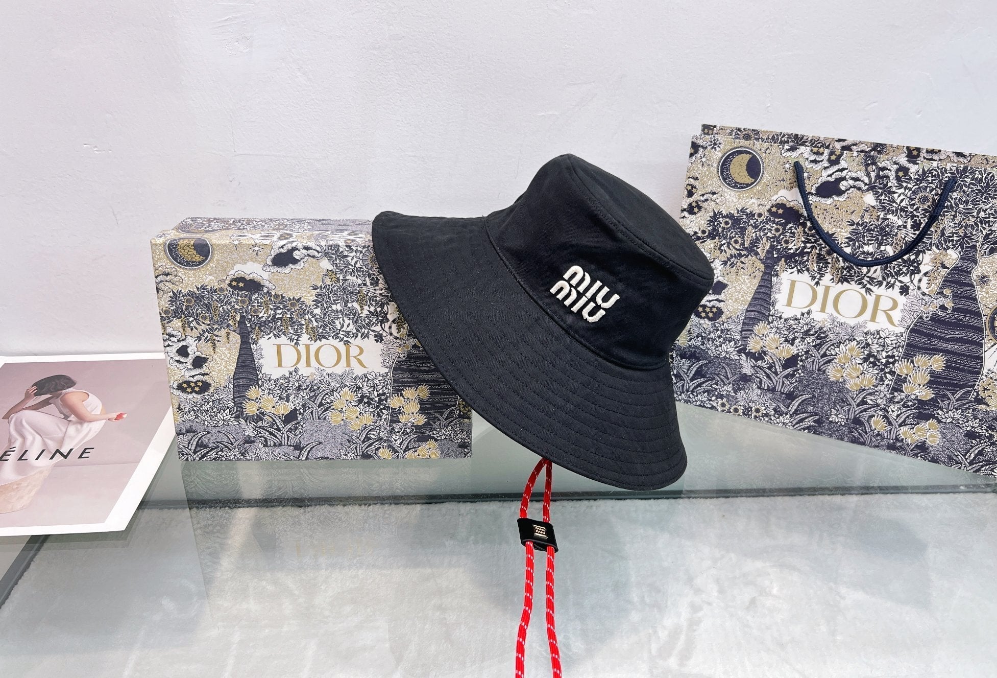 MIU MIU Wide Brim Bucket Hat